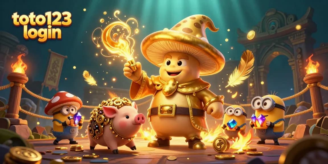 Experience the magic of toto123 login with vibrant characters and casino elements.