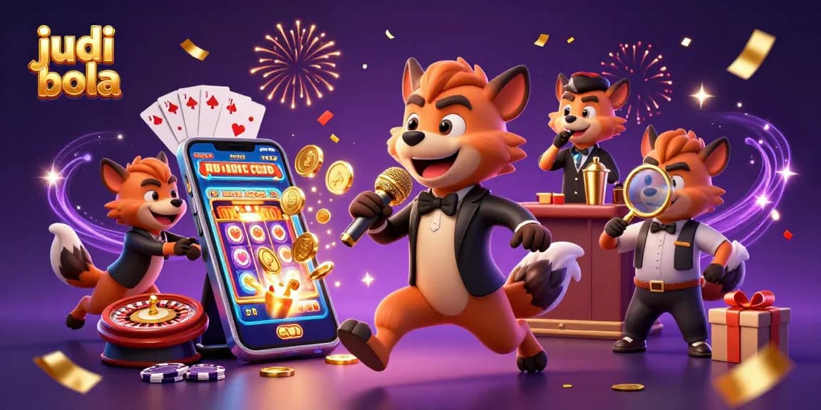 Experience thrilling judi bola action with comedic hyenas in a vibrant casino scene.