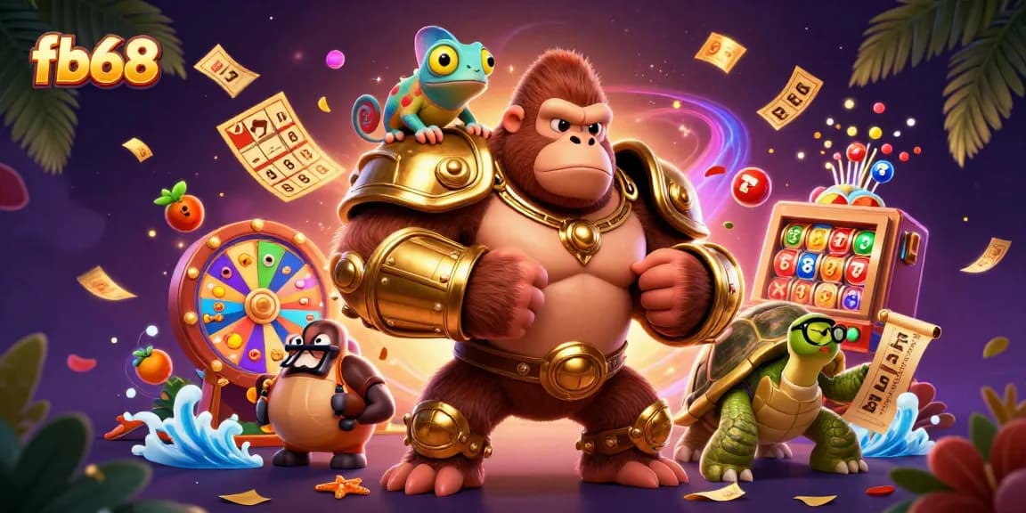 Engage with fb68's thrilling casino experience featuring dynamic slot games, vibrant characters, and captivating visuals.