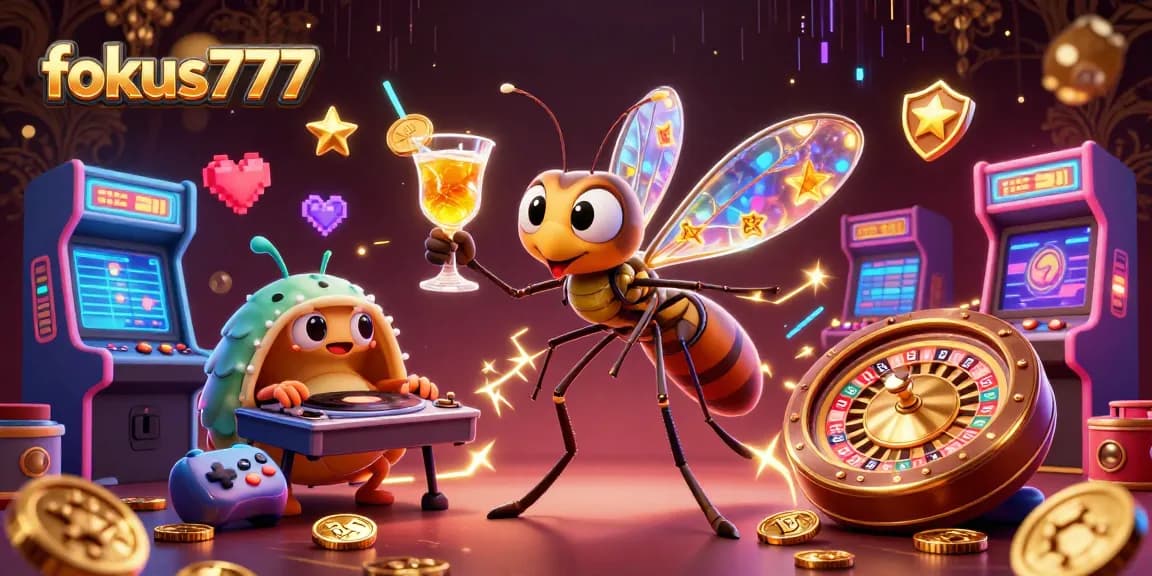 Play exciting games at fokus777, featuring colorful characters and dynamic casino elements.