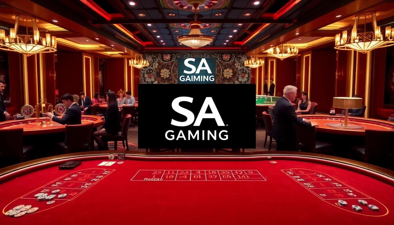 Experience high-stakes gaming with SA Gaming's luxurious live casino ambiance.