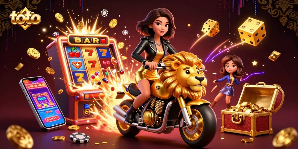 Play exciting toto games with a glamorous Asian woman in a dynamic casino scene.