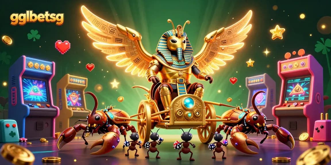 gglbetsg showcases an engaging scene of cartoon characters in a vibrant esports betting atmosphere.