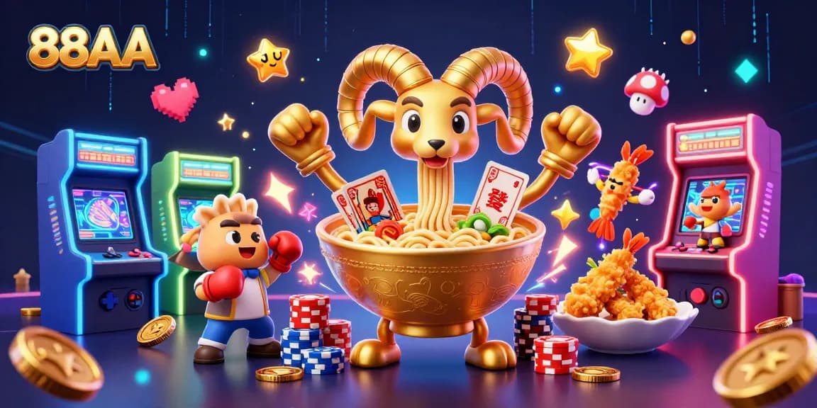 Experience excitement at 88AA with vibrant characters and dynamic casino elements in a rich scene.
