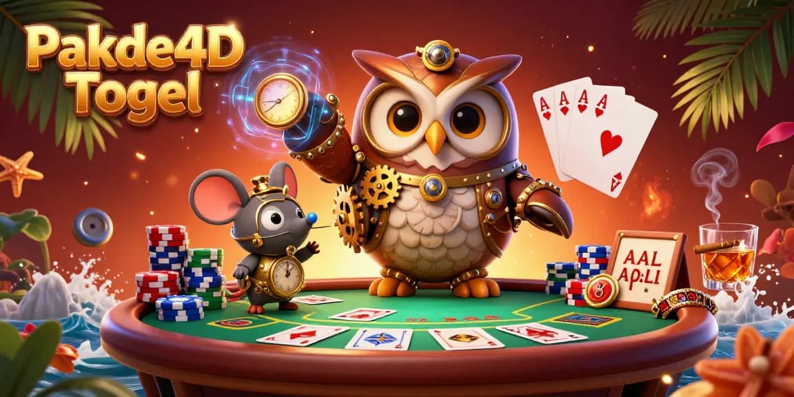 Engage in thrilling Pakde4D Togel gameplay with dynamic poker tables, vibrant characters, and classic casino elements.