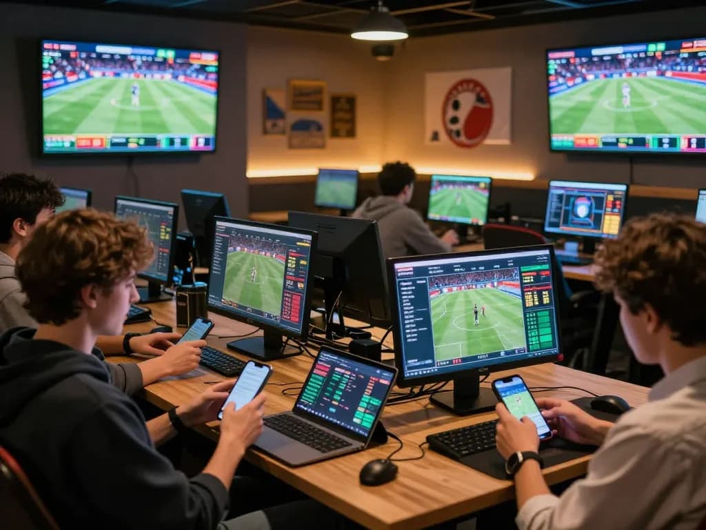 zx88 users excitedly placing live bets on their devices during a sports event