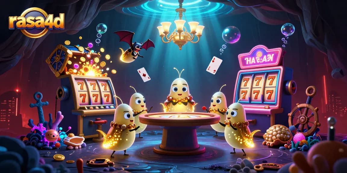 Experience the thrill of winning with rasa4d at a dynamic casino scene featuring glowing elements and animated games.