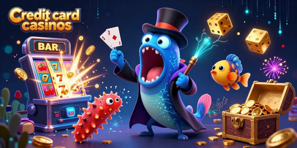 Experience the excitement of credit card casinos with vibrant 3D characters and dynamic casino elements.