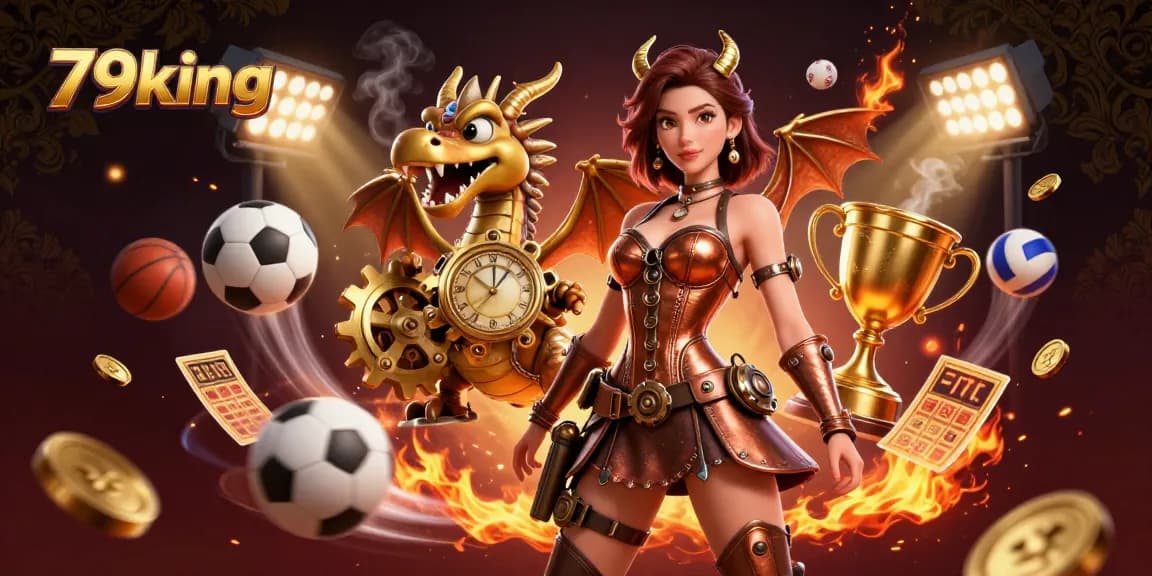 Engage in thrilling betting experiences with 79king’s vibrant 3D casino illustration featuring sports elements.