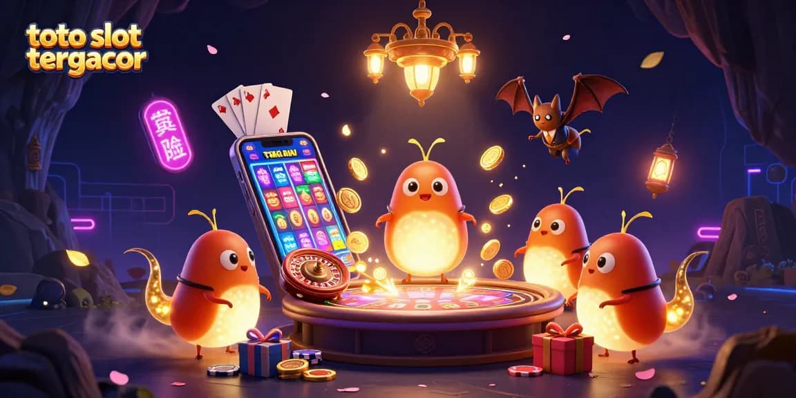 Join the action with toto slot tergacor, illuminating a cave casino filled with vibrant games and characters.