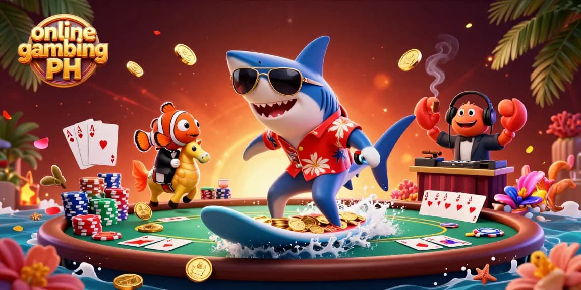 Experience the thrill of online gambling PH with vibrant casino elements in this 3D illustration.