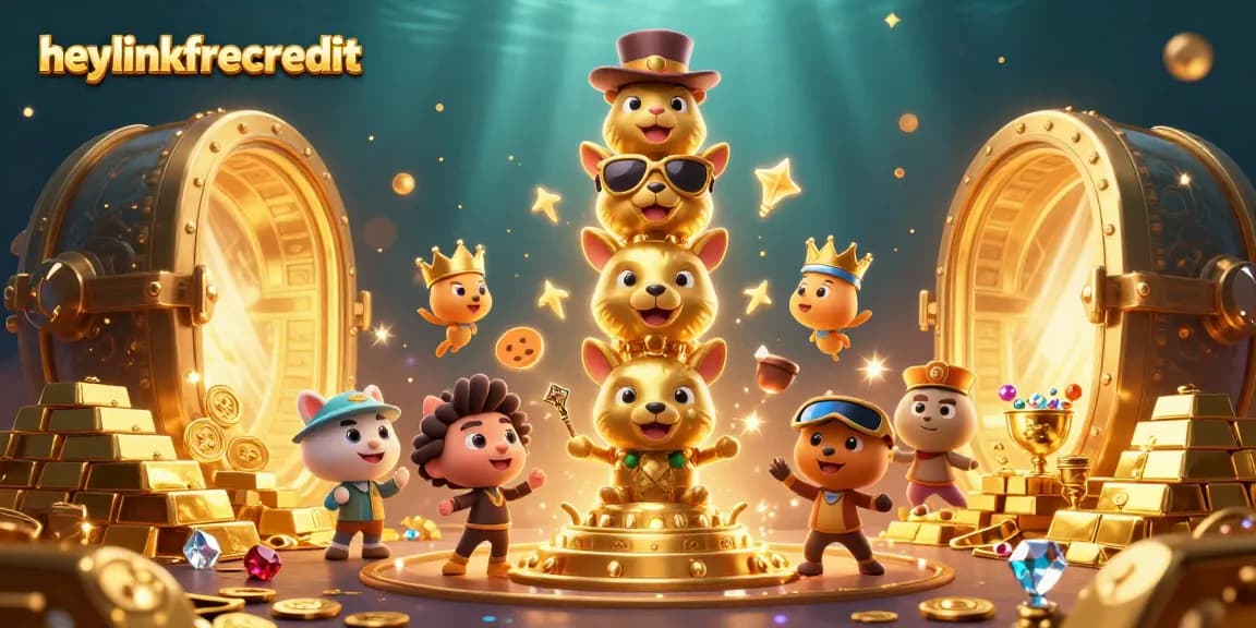 Spin the reels with heylinkfreecredit in a vibrant casino scene full of treasures.