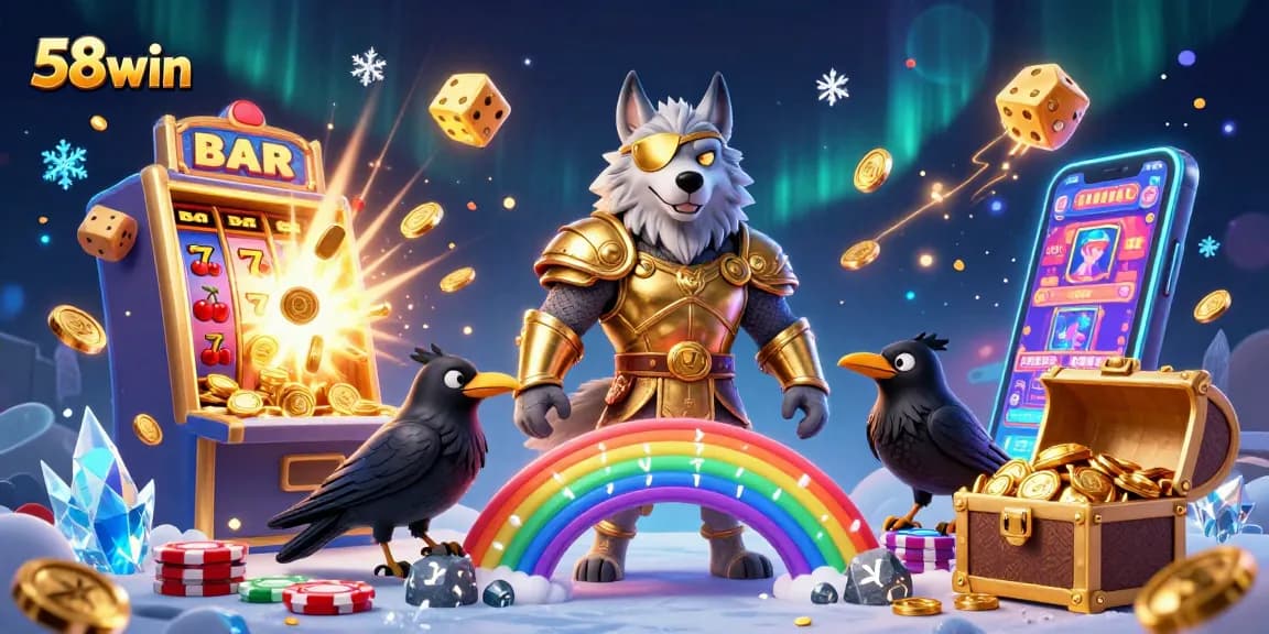 Spin to win big at 58win with a vibrant jackpot explosion and mythological characters!