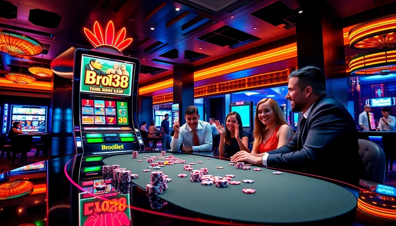 Engage in thrilling slots at Bro138, where vibrant games and lively atmosphere immerse players.