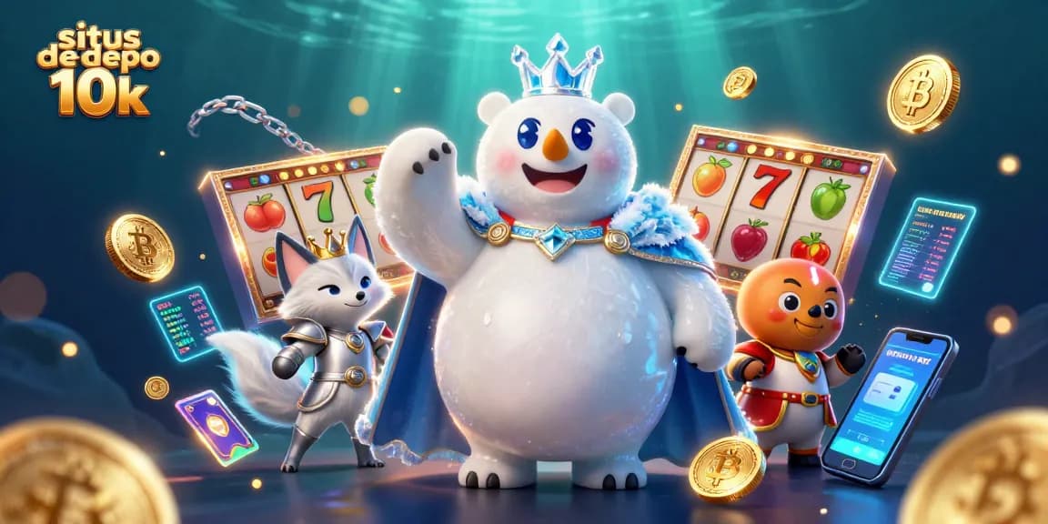 Engage in thrilling gameplay at situs depo 10k with vibrant slots, jackpot themes, and a frosty king.