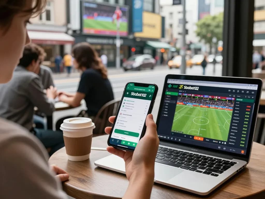Pengalaman taruhan olahraga seluler sbobet102 yang menarik di kafe perkotaan.