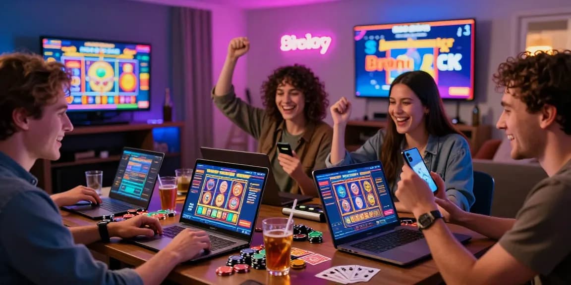Enjoying new online casinos UK with friends in vibrant home gaming scene.