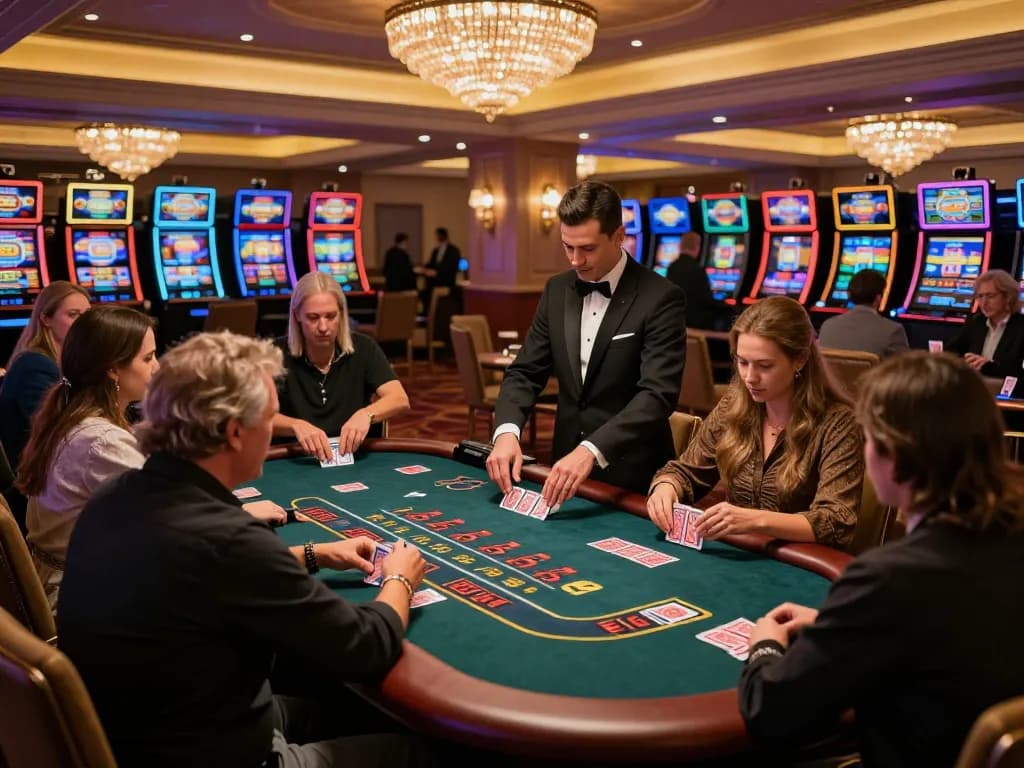 Engaged players at 789win blackjack tables enjoying the thrill of casino gaming.