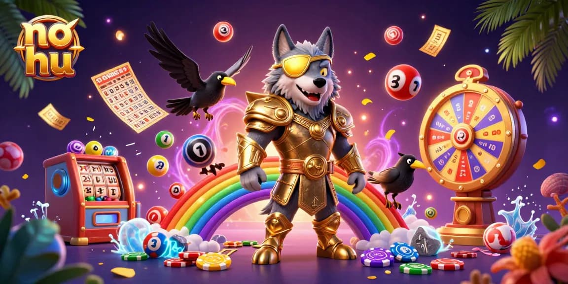Engage with the thrilling world of no hu through dynamic casino imagery showcasing vibrant game elements and characters.