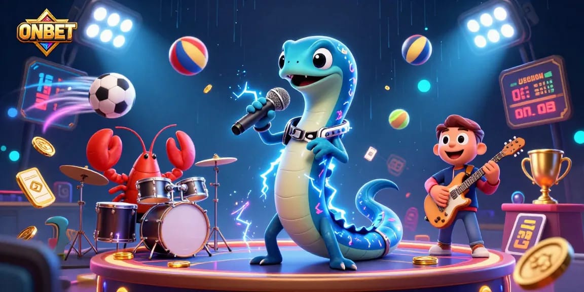 Engage in ONBET's thrilling underwater casino with an electrifying DJ eel performance and dynamic sports elements.