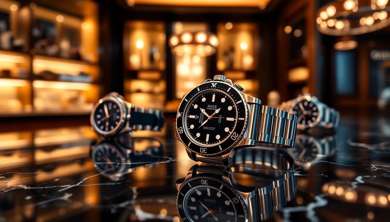 Showcasing elegant replica watches with refined design and luxury appeal on a marble surface.