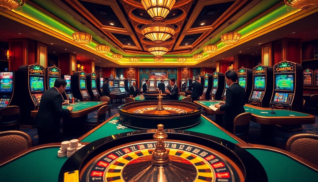 Experience thrilling casino gaming at trang chủ zbet with engaging tables and vibrant slot machines.