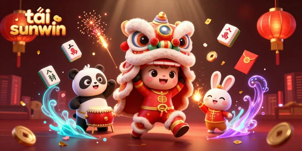 Engage with tải sunwin through an energetic casino-themed illustration featuring celebratory characters and vibrant elements.