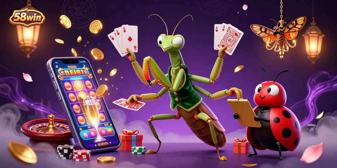 Experience the thrill of winning at 58win with immersive gaming visuals and vibrant casino elements.