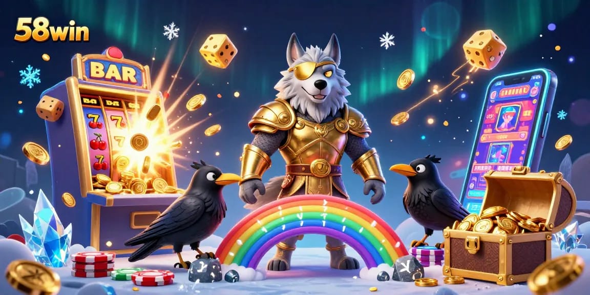 Spin to win big at 58win with a vibrant jackpot explosion and mythological characters!
