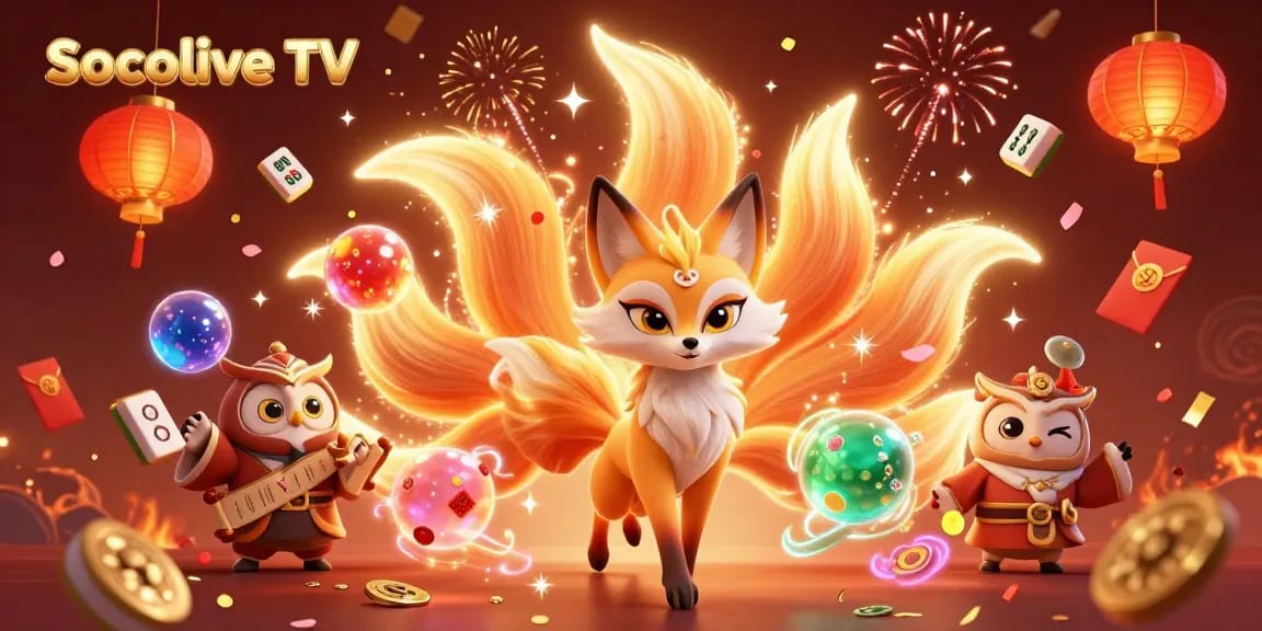 Socolive TV showcases a vibrant gaming experience with animated characters and festive elements celebrating sports betting.
