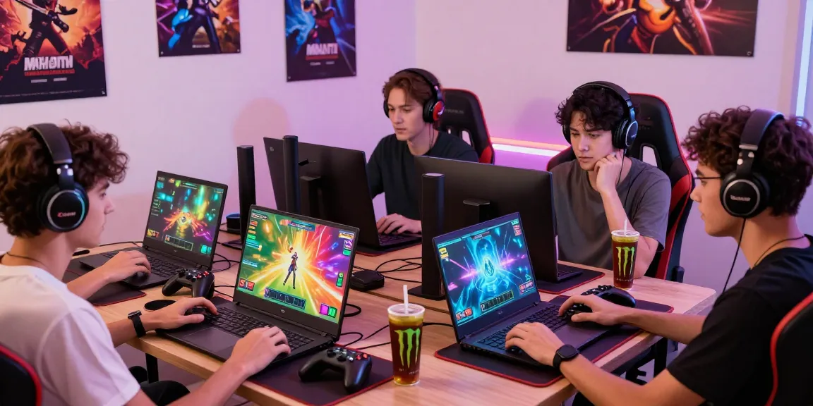 Members enjoying Mahajitu gaming experience with vibrant graphics in modern setup.