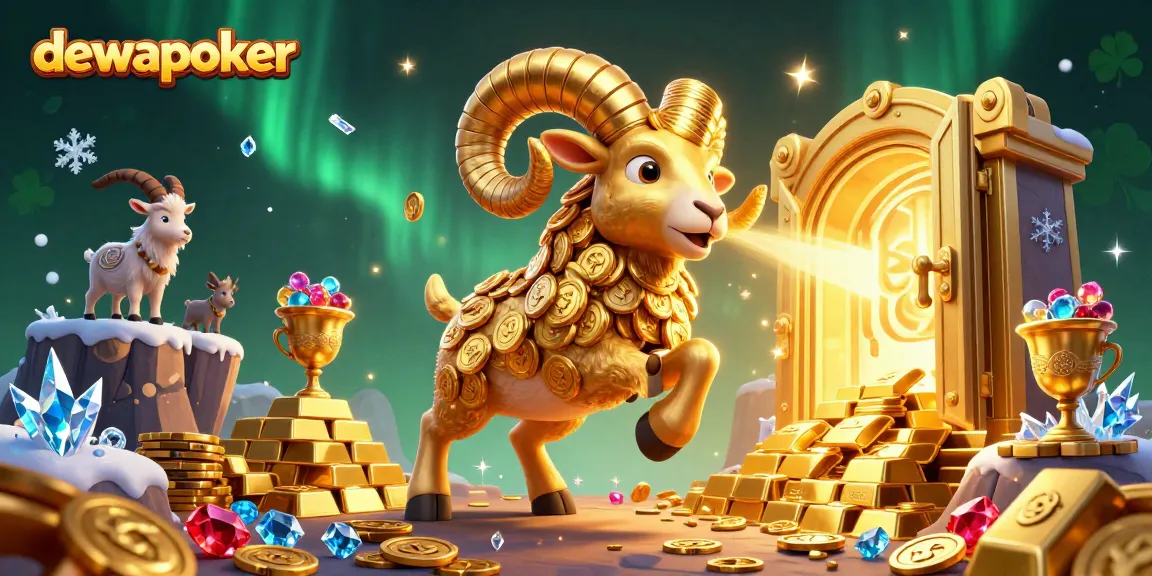 Experience gaming excitement with dewapoker, showcasing vibrant 3D casino action and golden treasures.