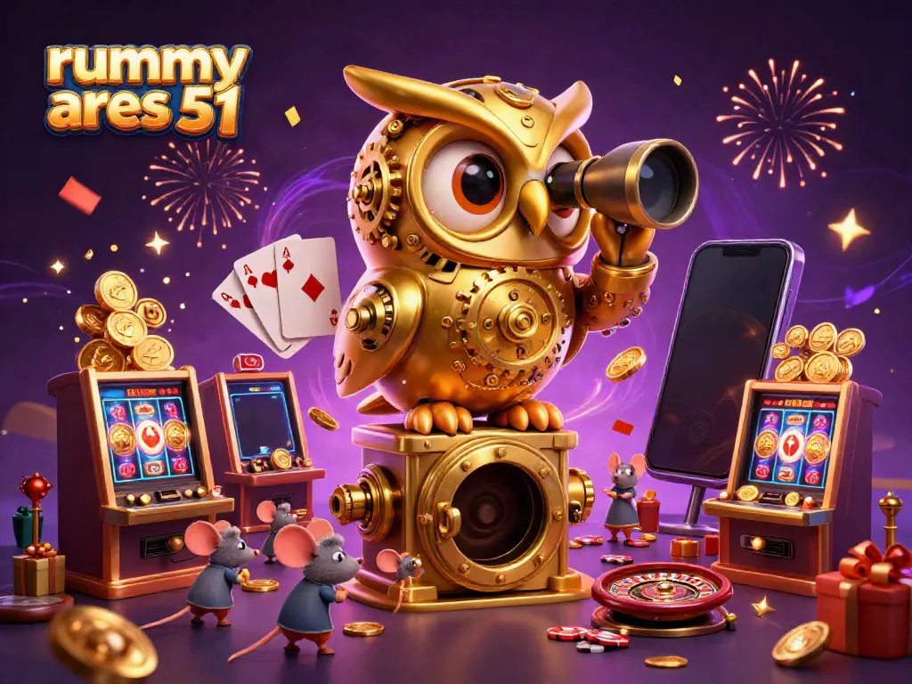 Experience the excitement of rummy ares 51 with thrilling gameplay illustrations, showcasing vibrant casino action.
