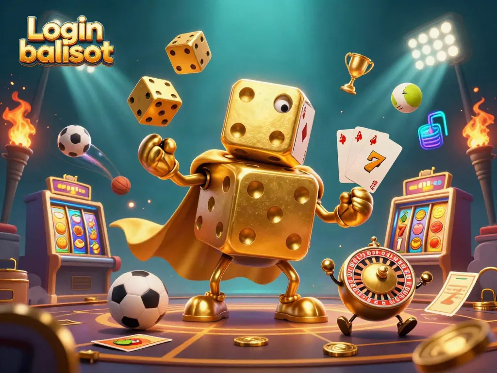 Experience the excitement of Login balislot with our engaging casino-themed 3D illustration.