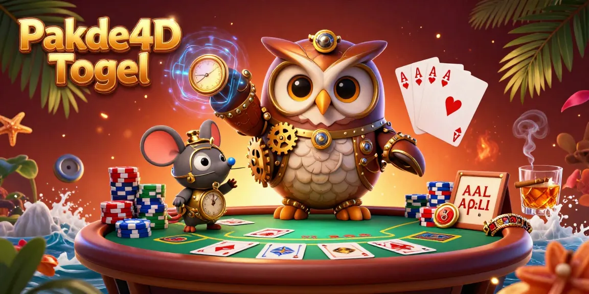 Engage in thrilling Pakde4D Togel gameplay with dynamic poker tables, vibrant characters, and classic casino elements.