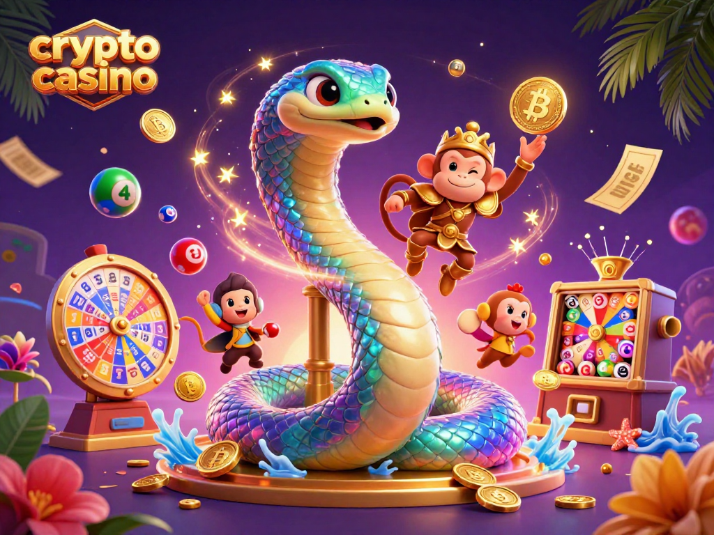 Engage with the vibrant crypto casino experience featuring animated characters and dynamic game elements.