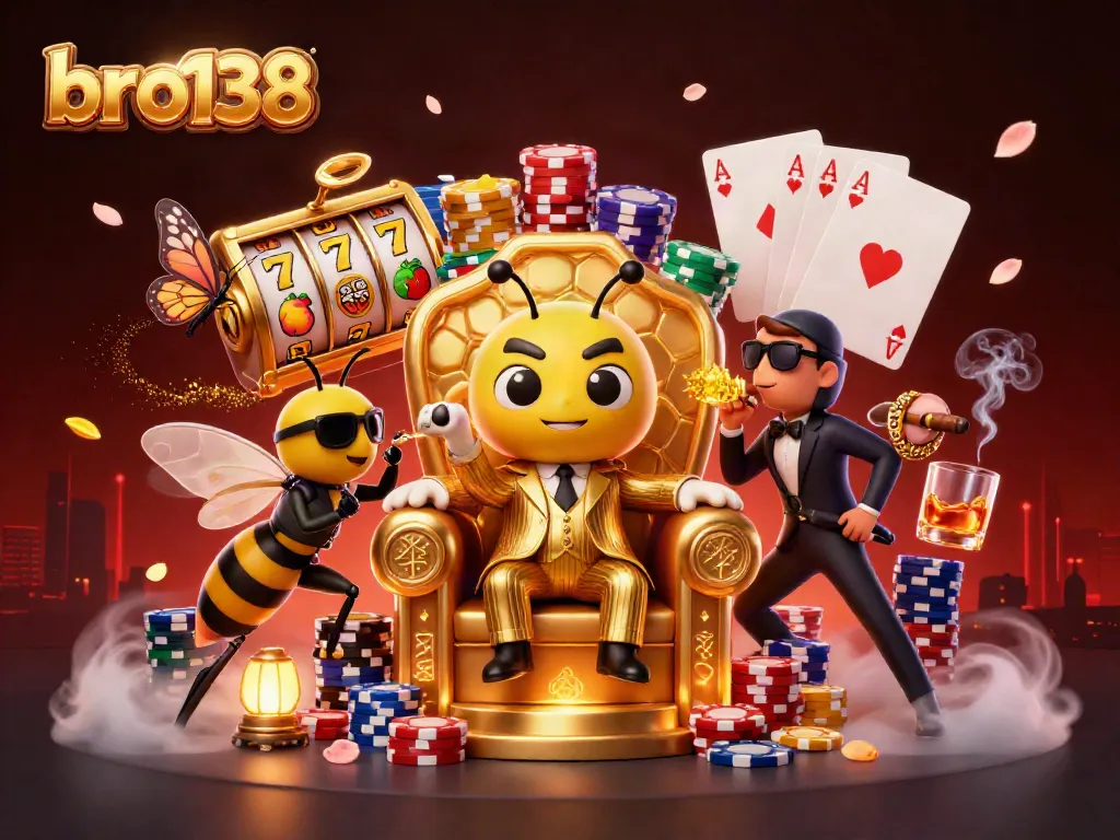 Experience big wins at bro138 with this vibrant casino scene featuring dynamic slot elements.