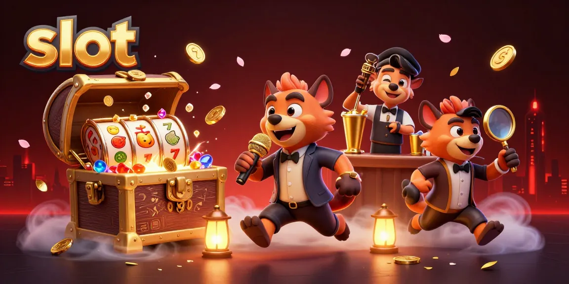 Experience thrilling slot action in a vibrant casino scene with cartoon hyenas embodying the fun of gambling.
