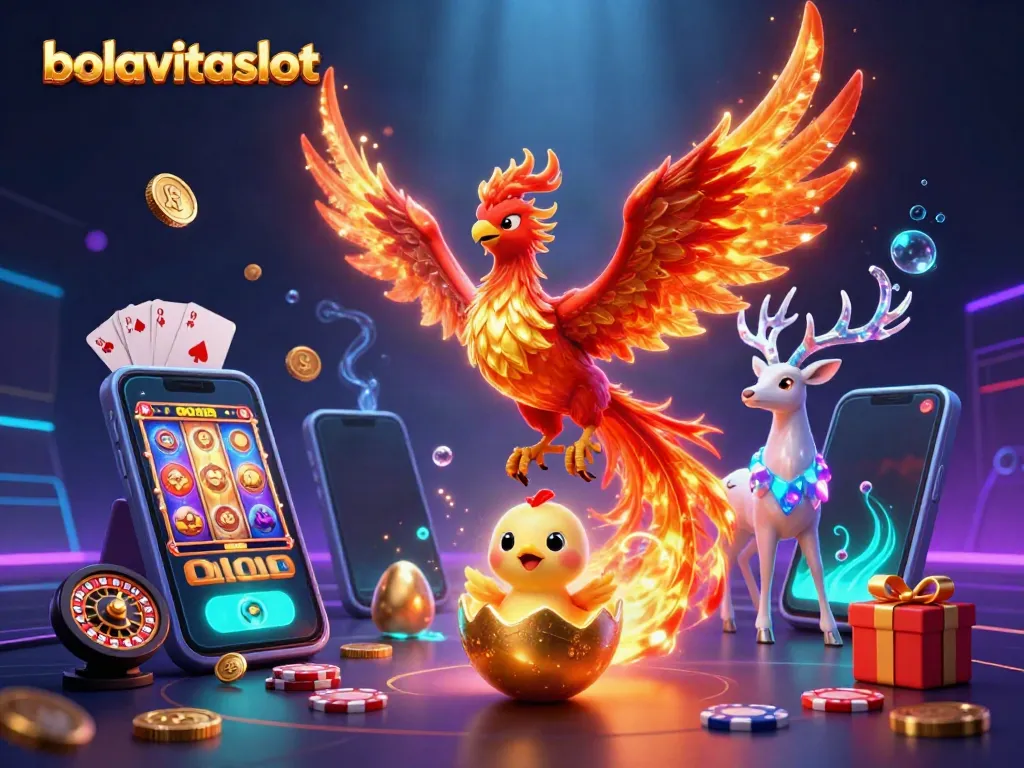 Experience the thrilling slots action at bolavitaslot with golden coins and vibrant slot game elements.