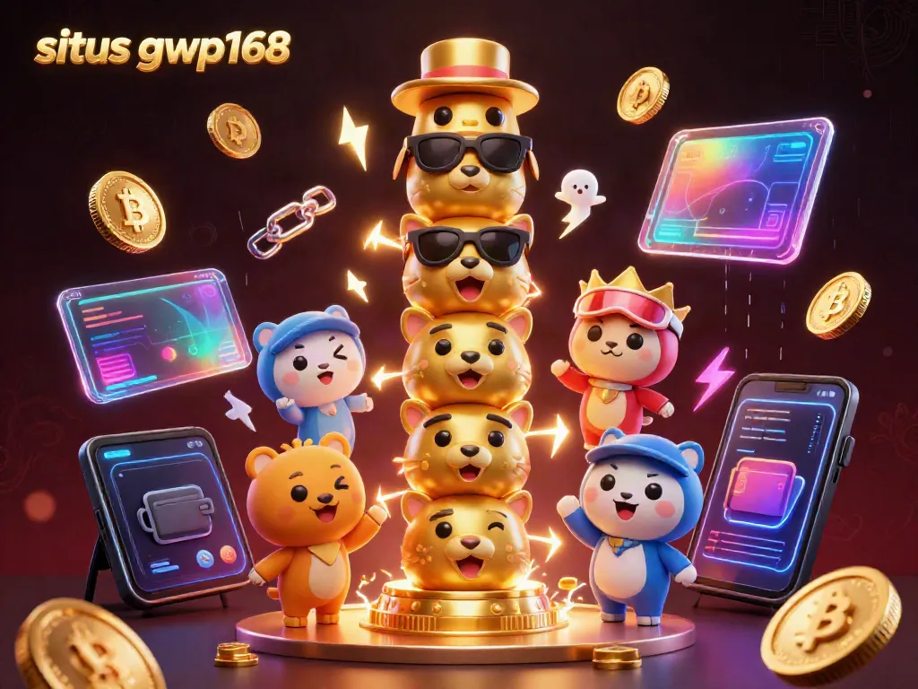 Gambaran situs gwp168 dengan totem berwarna emas dan elemen kasino digital