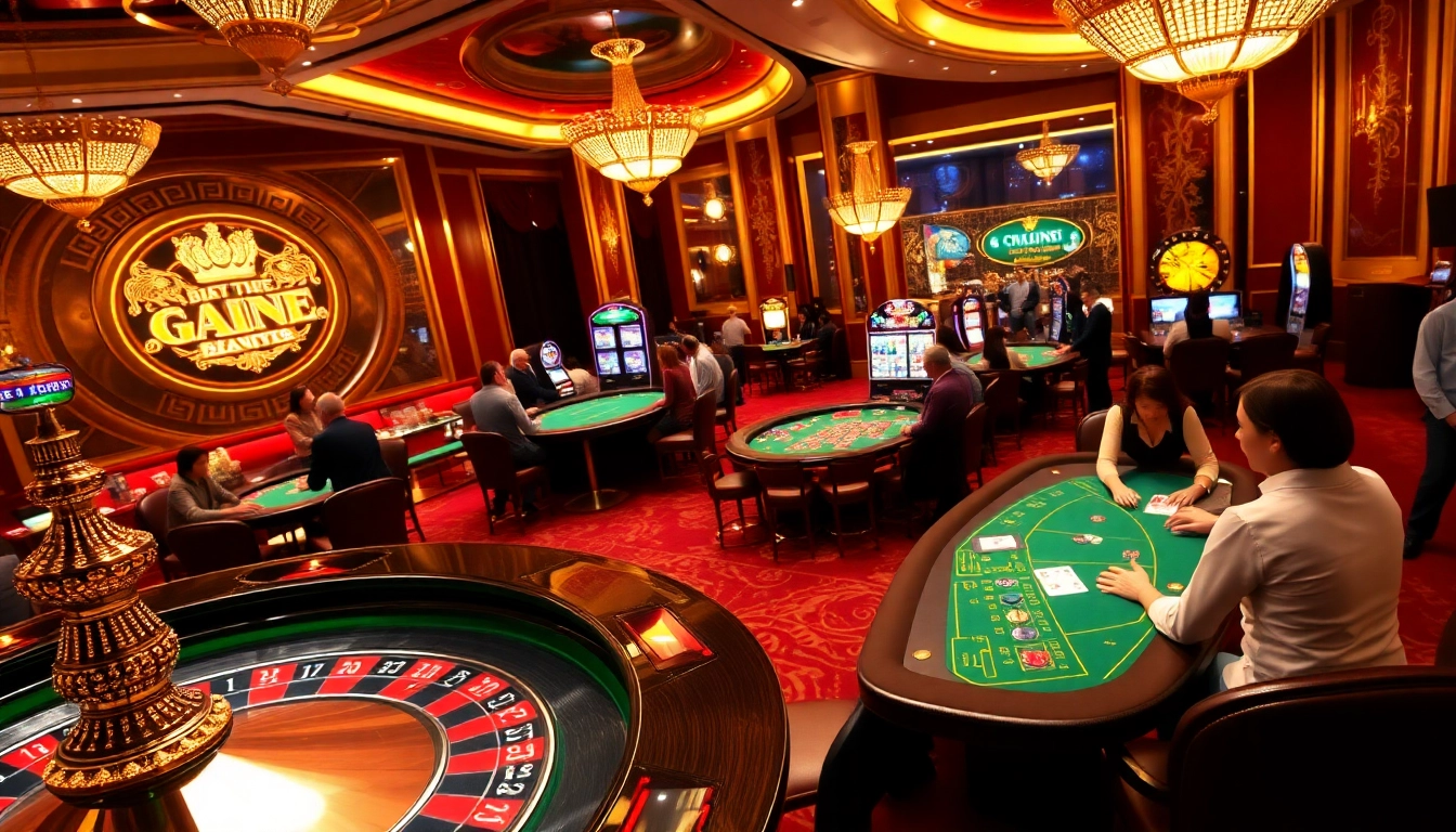 Experience thrilling gameplay at trang chủ win678 with vibrant casino tables and slot machines.