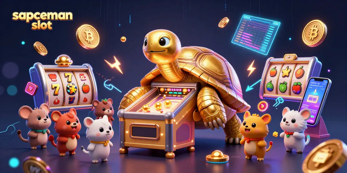 Play the exciting sapceman slot with vibrant characters and crypto elements in this dynamic casino scene.