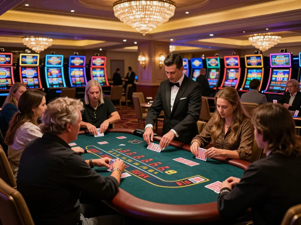 Engaged players at 789win blackjack tables enjoying the thrill of casino gaming.
