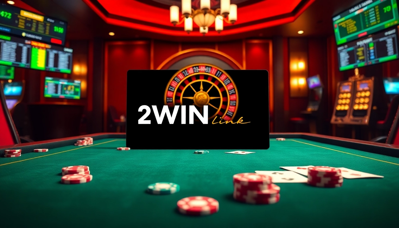 Experience thrilling games with a vibrant 32WIN Link at an elegant casino table setting.
