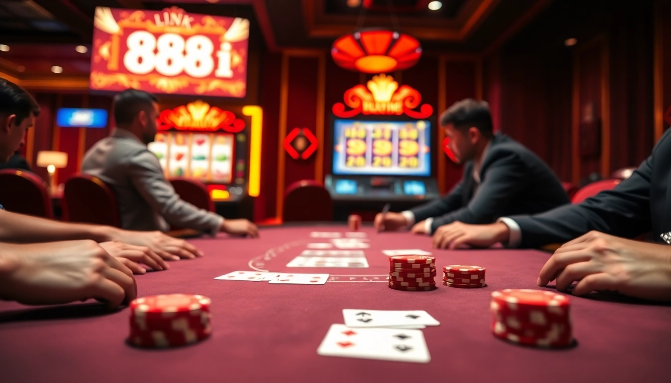 Experience the thrill of link 88i with intense poker play and luxury casino ambiance.