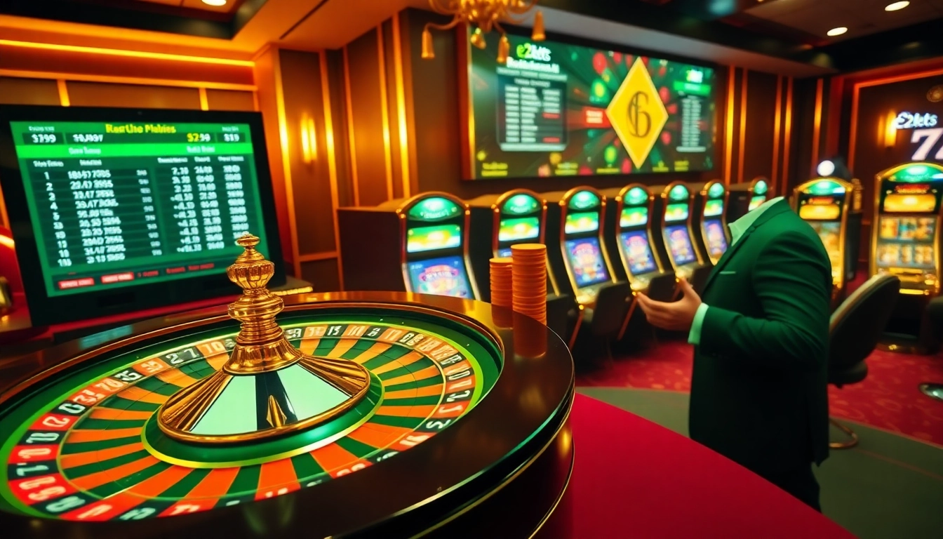 Experience the excitement of e2bets with vibrant casino action featuring roulette, slots, and poker.