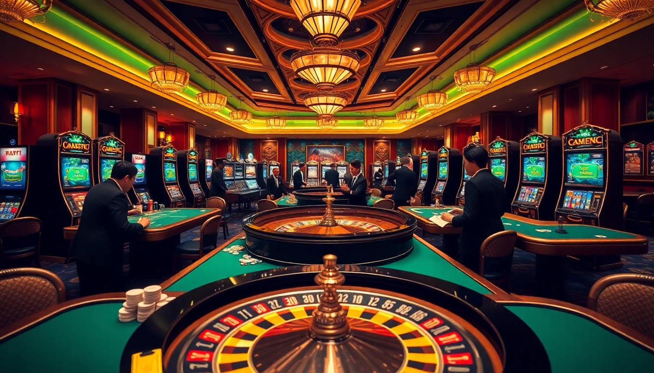 Experience thrilling casino gaming at trang chủ zbet with engaging tables and vibrant slot machines.