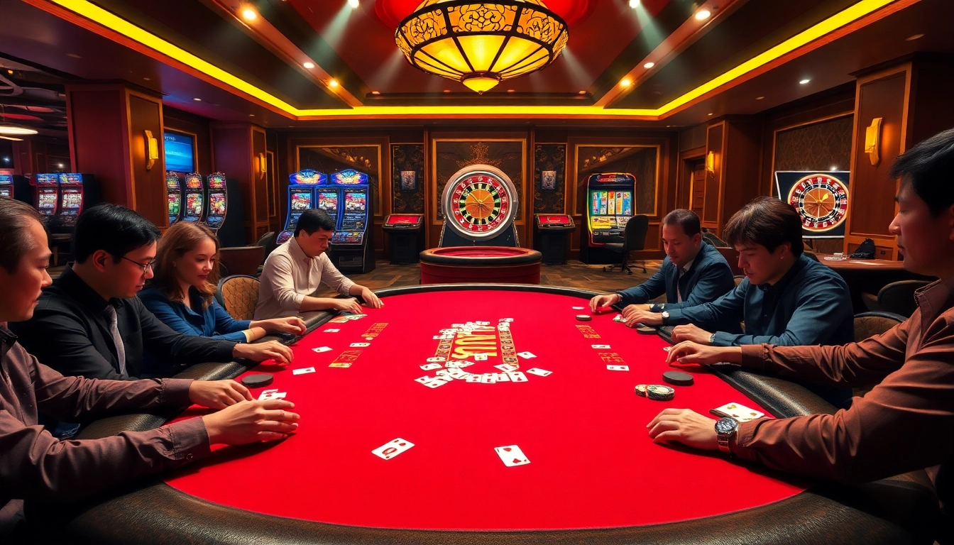 Experience the thrill of gambling at nhà cái Man88 with luxurious casino visuals.