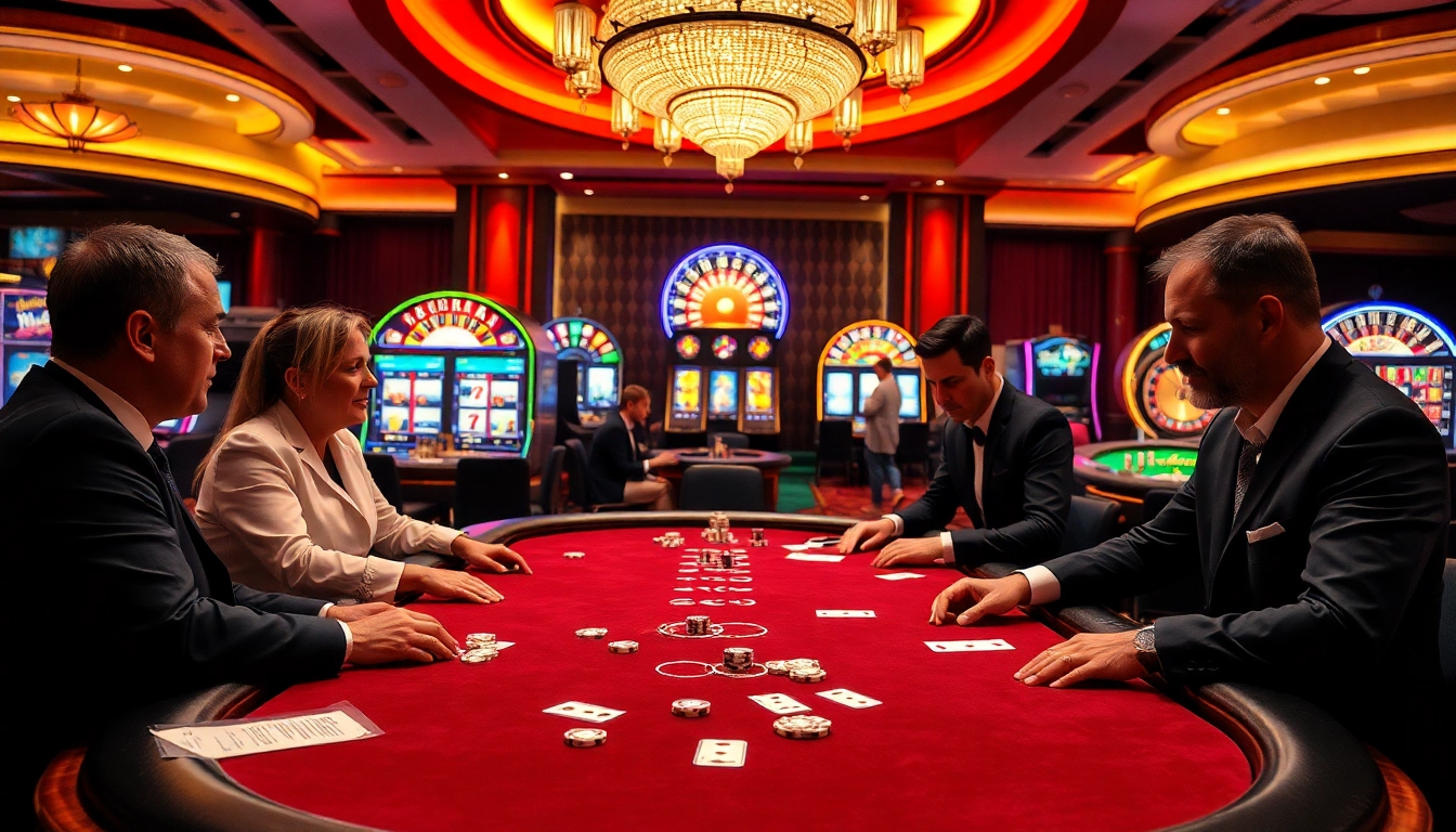 Exciting casino game table scene showcasing 바이낸스 회원가입 with professional players and vibrant details.
